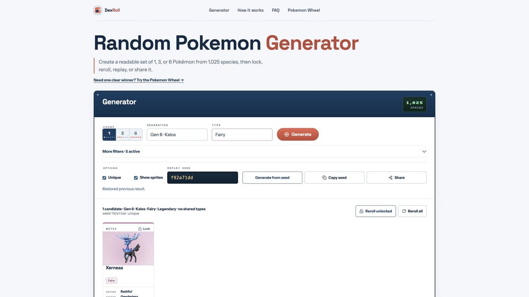 Random Pokemon Generator