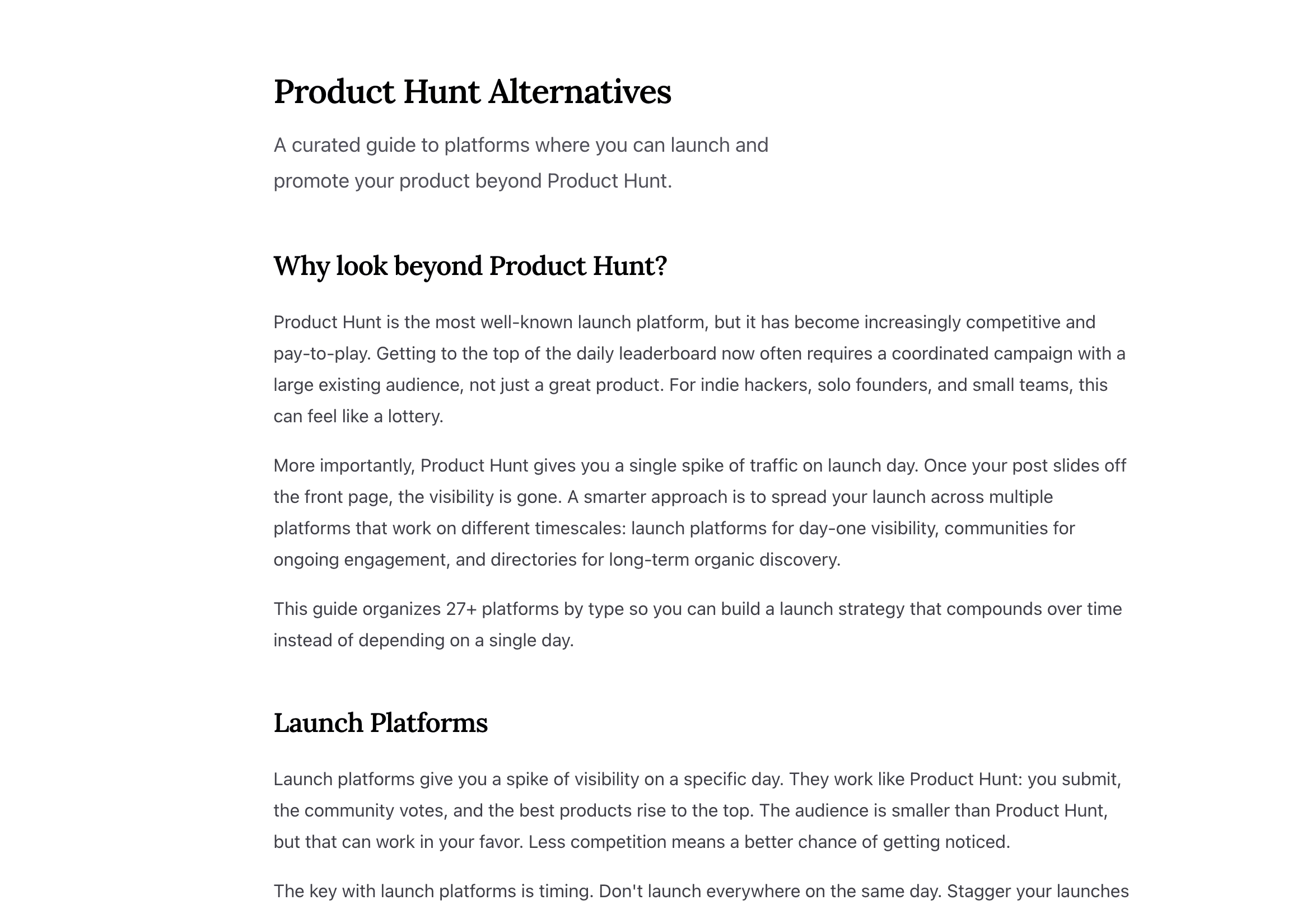 Product Hunt Alternatives