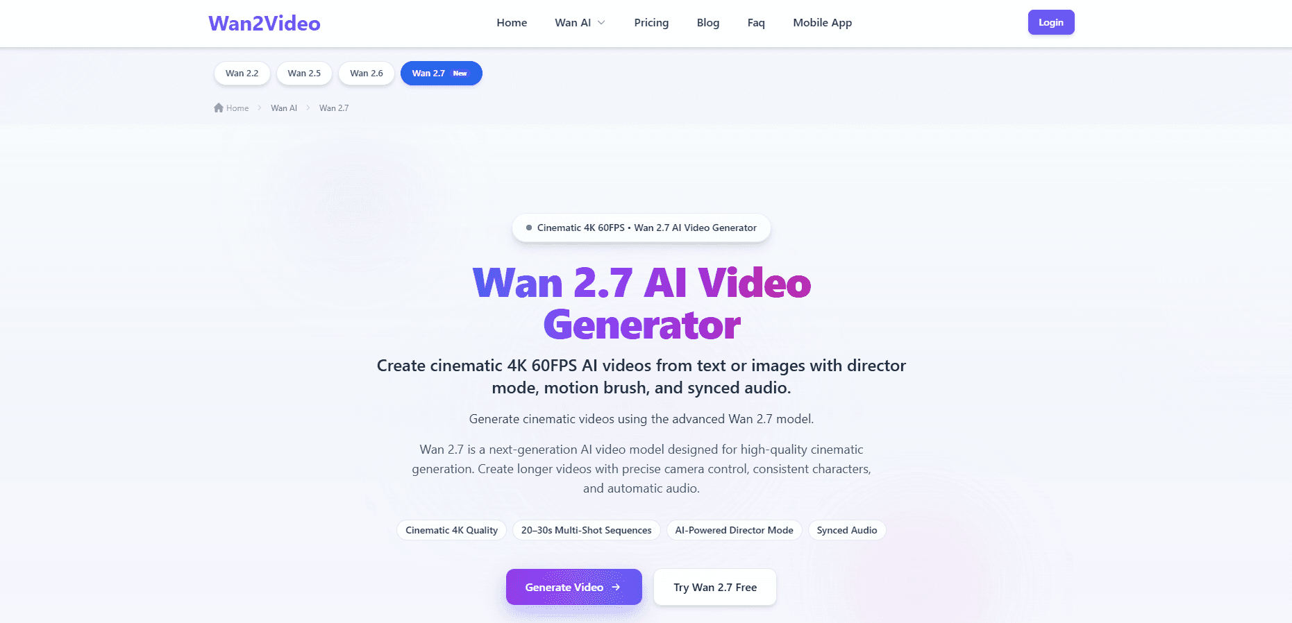 Wan 2.7 AI Video Generator
