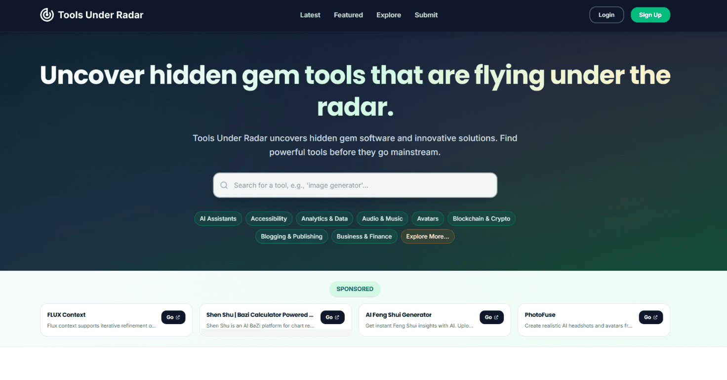 Image for Tools Under Radar