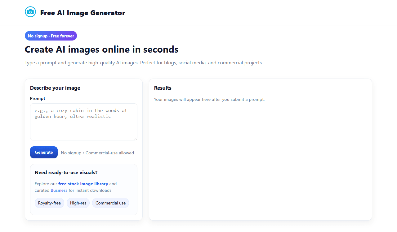 Image for Photostock - Free AI Image Generator
