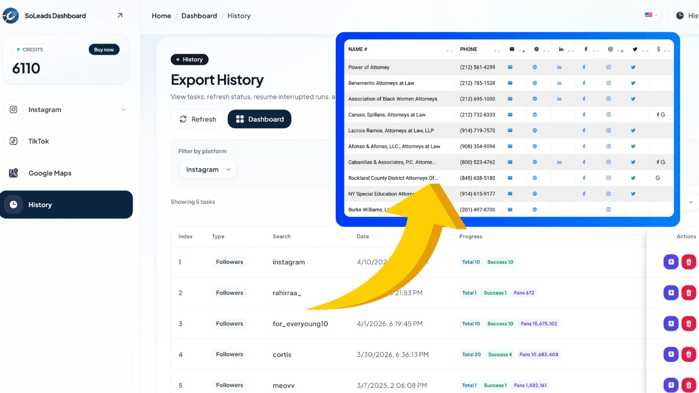 IG Follower Export Tool - SoLeads.ai